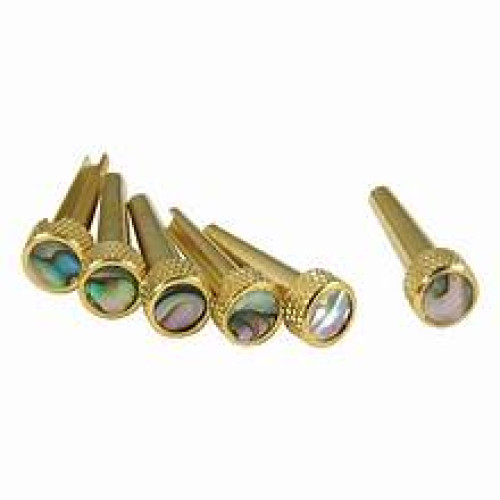 D'Andrea Solid Brass bridge pins Abalon Inlay