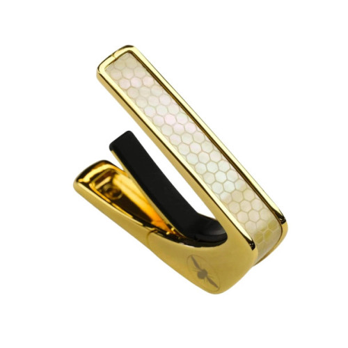 THALIA CAPO PREMIUM VINTAGE PEARL SAVE THE BEES HONEYCOMB 24k GOLD