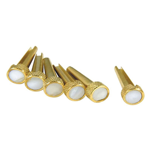 D'Andrea Solid Brass bridge pins Pearl Inlay