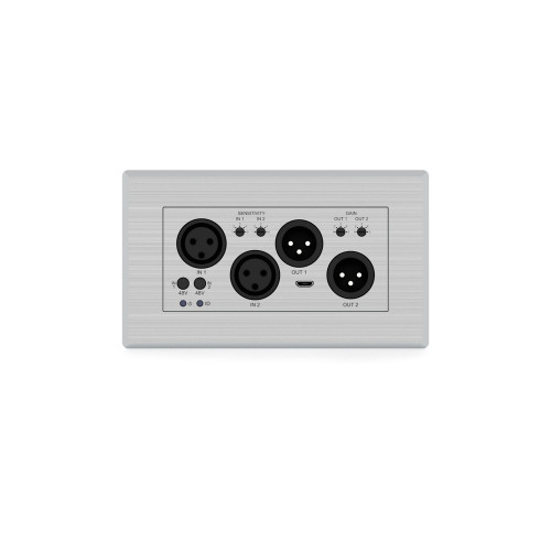 Line / MIC 2+2 XLR Dante Audio Wall Plate EU